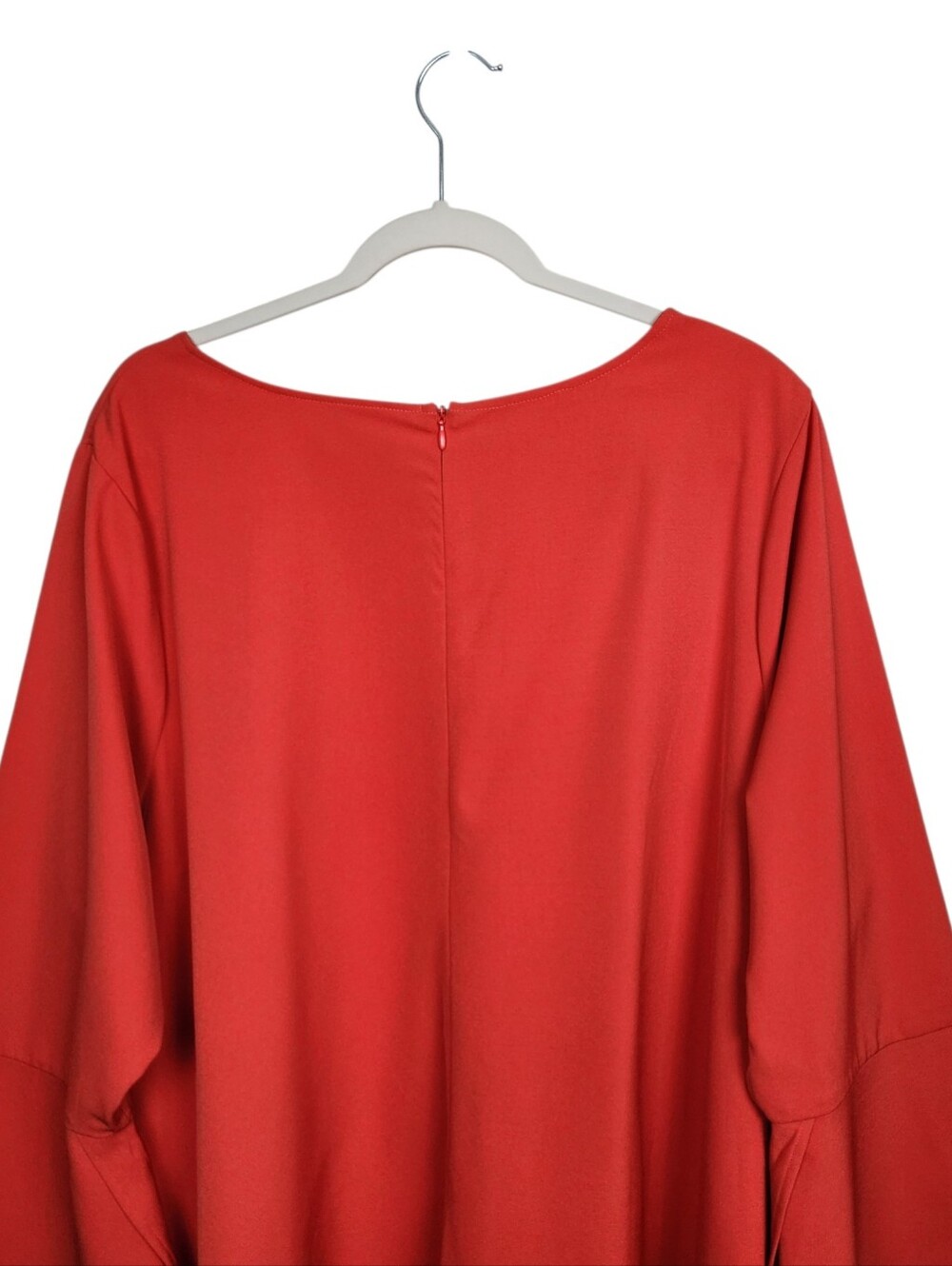 Laurie Felt Orange Bell Sleeve Scuba Stretch Dress Boatneck Womens Size 2X - Picture 6 of 12